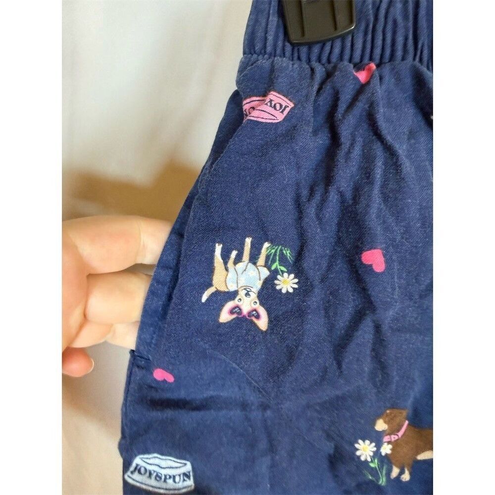 Joyspun Sleep Shorts Womens Size XS Navy Blue Dog Print Hearts Elastic - Picture 3 of 9